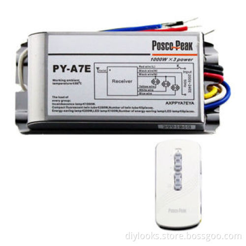 1000W x 3 Three-channel RF Remote Control Switch with Over Temperature Protection, 200-240V (PY-A7E)